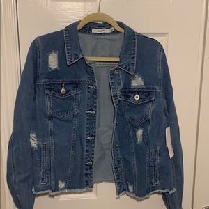 Frayed Denim Jacket- JUSTFAB
